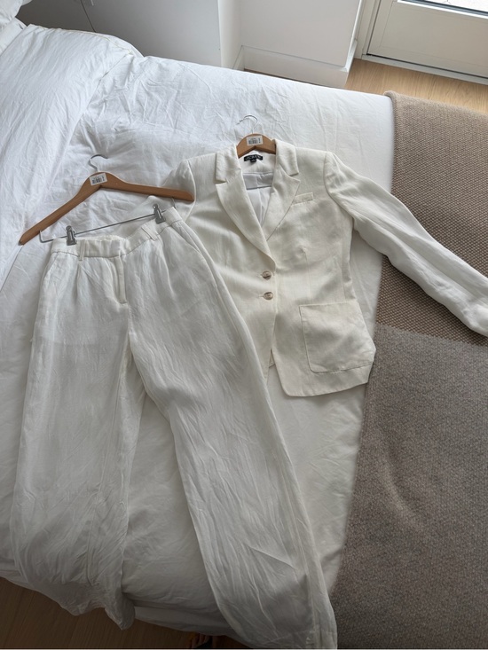J. Crew Pants - J. Crew Cream Linen Blend Blazer & Trousers Set